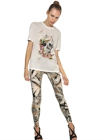 ALEXANDER MCQUEEN - SKULL & BIRD FLY COTTON JERSEY T-SHIRT - WHITE