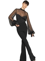 ALEXANDER MCQUEEN - CHIFFON & CADY SILK SHIRT - BLACK