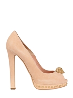ALEXANDER MCQUEEN - DECOLLETÈ SPUNTATE IN CAMOSCIO 140MM - NUDO