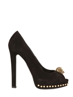 ALEXANDER MCQUEEN - DECOLLETÈ SPUNTATE IN CAMOSCIO 140MM - NERO