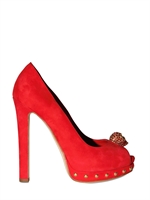 ALEXANDER MCQUEEN - DECOLLETÈ SPUNTATE IN CAMOSCIO 140MM - ROSSO