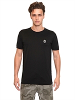 DOLCE & GABBANA - LOGO APPLIQUÉ COTTON JERSEY T-SHIRT - BLACK