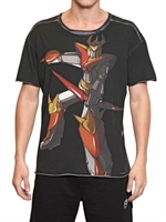 DOLCE & GABBANA - TIE DYE ROBOT BAUWMOLL JERSEY T-SHIRT - DUNKELGRAU