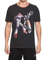 DOLCE & GABBANA - TIE DYE ROBOT BAUWMOLL JERSEY T-SHIRT - DUNKELGRAU