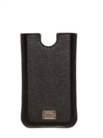 DOLCE & GABBANA - IPHONE-HÜLLE AUS DAUPHINE LEDER - SCHWARZ