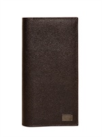 DOLCE & GABBANA - LANGE BRIEFTASCHE AUS DAUPHINE LEDER - BRAUN