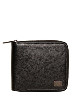 DOLCE & GABBANA - BRIEFTASCHE MIT REIßVERSCHLUSS AUS DAUPHINE LEDER - SCHWARZ