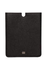 DOLCE & GABBANA - IPAD-HÜLLE AUS DAUPHINE LEDER - SCHWARZ