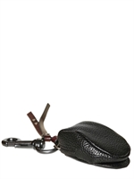 DOLCE & GABBANA - SCHLÜSSELTASCHE MIT MINI-LEDERCOPPOLA & AMULETT - SCHWARZ