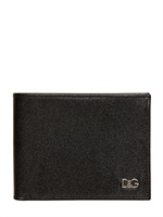 DOLCE & GABBANA - LEDERBRIEFTASCHE MIT METALLLOGO - SCHWARZ