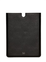 DOLCE & GABBANA - IPAD-HÜLLE AUS LEDER MIT METALLLOGO - SCHWARZ