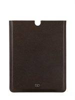 DOLCE & GABBANA - IPAD-HÜLLE AUS LEDER MIT METALLLOGO - BRAUN