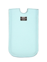 DOLCE & GABBANA - SMART PHONE HÜLLE AUS DAUPHINE LEDER - HIMMELBLAU