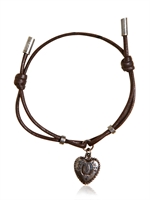 DOLCE & GABBANA - BRACCIALE IN CORDA CERATA E METALLO - MARRONE