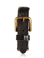 DOLCE & GABBANA - BRACCIALE IN PELLE EFFETTO VINTAGE - NERO