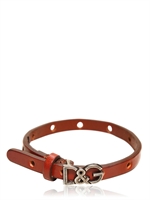 DOLCE & GABBANA - BRACCIALE IN PELLE SEMILUCIDA CON LOGO - CUOIO