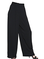 SEE BY CHLOE' - CRINKLED VISCOSE TROUSERS - BLACK