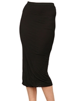 RICK OWENS - GONNA IN JERSEY DI VISCOSA E COTONE - NERO
