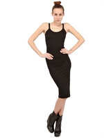 RICK OWENS - SCHWERES VISKOSE BAUMWOLL JERSEY KLEID - SCHWARZ