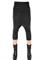 RICK OWENS - SHORTS IN JERSEY DI VISCOSA E COTONE - NERO