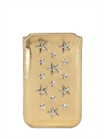 JIMMY CHOO - CUSTODIA PER IPHONE 4 IN PELLE SPECCHIATA - PURE GOLD/SILVE