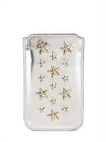 JIMMY CHOO - CUSTODIA PER IPHONE 4 IN PELLE SPECCHIATA - ARGENTO/ORO
