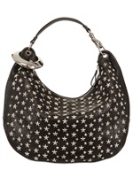 JIMMY CHOO - LARGE SOLAR STAR STUDDED LEATHER BAG - BLACK