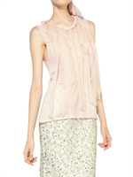 NINA RICCI - TOP IN CASHMERE E CHIFFON DI SETA - CIPRIA