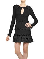 NINA RICCI - ABITO STRETCH CON RUCHES - NERO