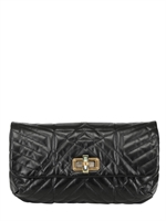 LANVIN - HAPPY POPPY GESTEPPTE UMHÄNGETASCHE AUS LEDER - SCHWARZ