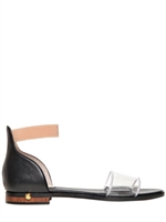 GIVENCHY - 10MM VINYL AND CALFSKIN FLATS - BLACK