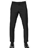 JIL SANDER - WOOL AND MOHAIR BLEND TROUSERS - BLACK