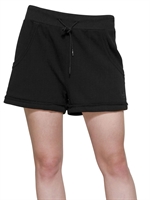Y-3 - SHORTS IN JERSEY DI COTONE LEGGERO - NERO