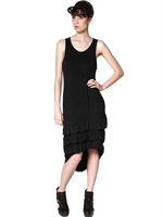 Y-3 - RÜSCHIGES KLEID AUS LYOCELLJERSEY - SCHWARZ