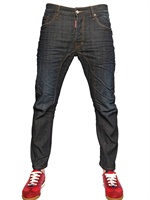 DSQUARED - 17CM STRETCH DENIM BIKER JEANS - BLUE
