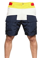 DSQUARED - COLOR BLOCKED CHIC COTTON & NYLON SHORTS - MULTI