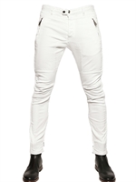 DSQUARED - JEANS BIKER IN DENIM STRETCH 15CM - BIANCO