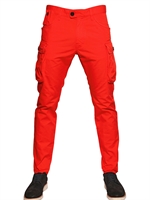 DSQUARED - DYED COTTON GABARDINE CARGO TROUSERS - ORANGE