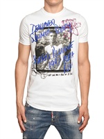 DSQUARED - LEICHTES GEFÄRBTES T-SHIRT AUS BAUMWOLLJERSEY - WEIß