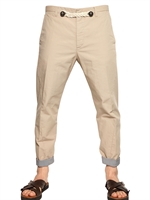 DSQUARED - CORD DETAIL COTTON CHINO TROUSERS - BEIGE