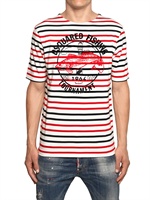 DSQUARED - T-SHIRT AUS BAUMWOLLJERSEY MIT FISCHERSTREIFEN - MULTI