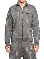 DSQUARED - GEFÄRBTER VINTAGESWEATER AUS BAUMWOLLFLEECE - GRAU MELANGE
