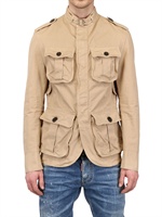 DSQUARED - DYED COTTON CANVAS MILITARY JACKET - BEIGE