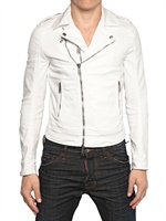 DSQUARED - DYED BULL COTTON CHIODO JACKET - WHITE