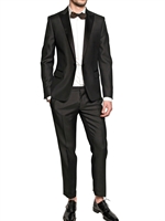 DSQUARED - SILK WOOL AND SATIN TUXEDO SUIT - BLACK