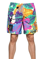 DSQUARED - FLOWER & TOUCAN PRINT NYLON SWIM SHORTS - MULTI