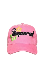 DSQUARED - KAPPE AUS BAUMWOLLGABARDINE MIT LOGO - PINK