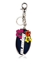 DSQUARED - SCHLÜSSELANHÄNGER AUS MESSING MIT EMAILLE-BLUMEN - MULTI