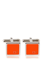 DSQUARED - D2 ENAMELED BRASS CUFFLINKS - ORANGE