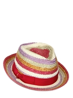 BORSALINO - CAPPELLO PANAMA IN PAGLIA MULTICOLOR - MULTICOLORE